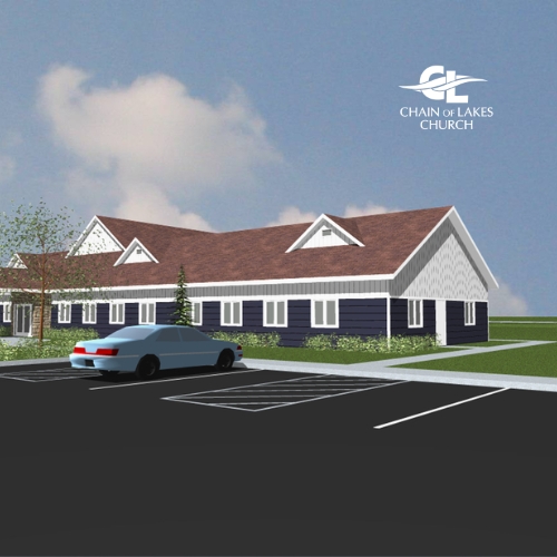 Proposed parking expansion plan rendering at Chain of Lakes Church in Blaine MN